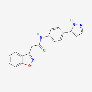 molecular formula C18H14N4O2 B2765887 N-(4-(1H-pyrazol-3-yl)phenyl)-2-(benzo[d]isoxazol-3-yl)acetamide CAS No. 1207048-29-0