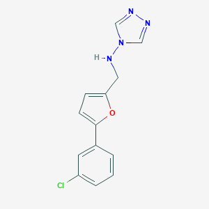 molecular formula C13H11ClN4O B276589 N-{[5-(3-chlorophenyl)-2-furyl]methyl}-N-(4H-1,2,4-triazol-4-yl)amine 
