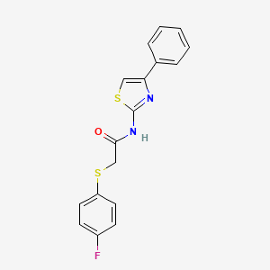 molecular formula C17H13FN2OS2 B2765891 2-[(4-氟苯基)硫代]-N-(4-苯基-1,3-噻唑-2-基)乙酰胺 CAS No. 338957-83-8