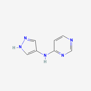 molecular formula C7H7N5 B2765895 N-(1H-pyrazol-4-yl)pyrimidin-4-amine CAS No. 1933619-52-3