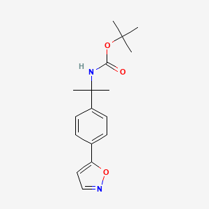 molecular formula C17H22N2O3 B2765897 叔丁基 N-{1-[4-(5-异噁唑基)苯基]-1-甲基乙基}氨基甲酸酯 CAS No. 314268-43-4