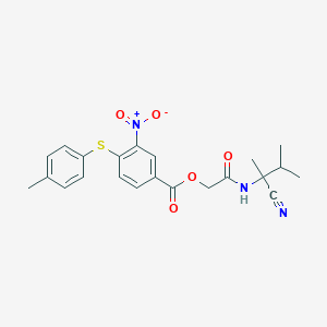 molecular formula C22H23N3O5S B2765898 [(1-Cyano-1,2-dimethylpropyl)carbamoyl]methyl 4-[(4-methylphenyl)sulfanyl]-3-nitrobenzoate CAS No. 878112-01-7
