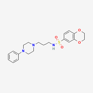 N-(3-(4-phenylpiperazin-1-yl)propyl)-2,3-dihydrobenzo[b][1,4]dioxine-6-sulfonamide