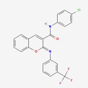 (2Z)-N-(4-chlorophenyl)-2-{[3-(trifluoromethyl)phenyl]imino}-2H-chromene-3-carboxamide