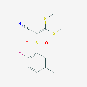 2-[(2-Fluoro-5-methylphenyl)sulfonyl]-3,3-bis(methylthio)acrylonitrile