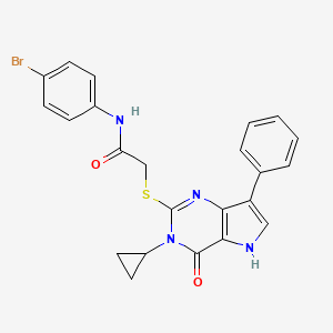 N-(4-bromophenyl)-2-((3-cyclopropyl-4-oxo-7-phenyl-4,5-dihydro-3H-pyrrolo[3,2-d]pyrimidin-2-yl)thio)acetamide