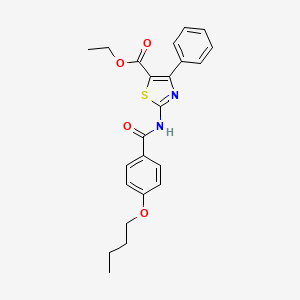 molecular formula C23H24N2O4S B2765914 Ethyl 2-(4-butoxybenzamido)-4-phenylthiazole-5-carboxylate CAS No. 312605-09-7