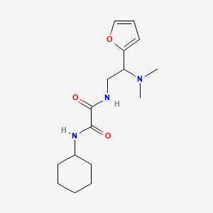 molecular formula C16H25N3O3 B2765921 N'-cyclohexyl-N-[2-(dimethylamino)-2-(furan-2-yl)ethyl]ethanediamide CAS No. 899998-90-4