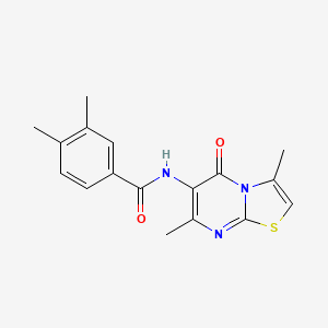 molecular formula C17H17N3O2S B2765932 N-(3,7-dimethyl-5-oxo-5H-thiazolo[3,2-a]pyrimidin-6-yl)-3,4-dimethylbenzamide CAS No. 946250-22-2