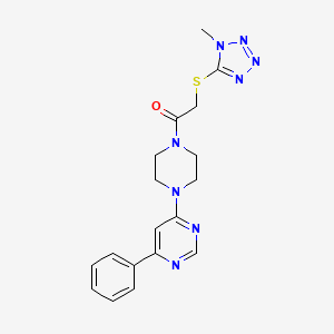 molecular formula C18H20N8OS B2765944 2-((1-methyl-1H-tetrazol-5-yl)thio)-1-(4-(6-phenylpyrimidin-4-yl)piperazin-1-yl)ethanone CAS No. 1334371-24-2