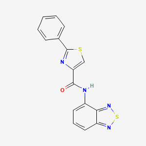 molecular formula C16H10N4OS2 B2765945 N-(苯并[c][1,2,5]噻二唑-4-基)-2-苯基噻唑-4-羧酰胺 CAS No. 1206992-86-0