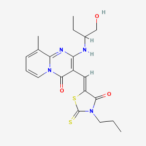 molecular formula C20H24N4O3S2 B2765946 (Z)-5-((2-((1-hydroxybutan-2-yl)amino)-9-methyl-4-oxo-4H-pyrido[1,2-a]pyrimidin-3-yl)methylene)-3-propyl-2-thioxothiazolidin-4-one CAS No. 615272-32-7