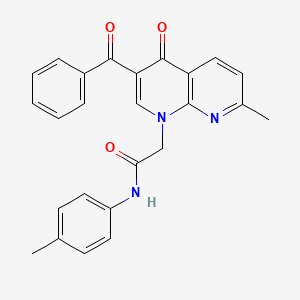 molecular formula C25H21N3O3 B2765954 2-(3-benzoyl-7-methyl-4-oxo-1,8-naphthyridin-1(4H)-yl)-N-(4-methylphenyl)acetamide CAS No. 894903-63-0