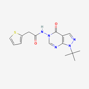 molecular formula C15H17N5O2S B2765956 N-(1-(tert-butyl)-4-oxo-1H-pyrazolo[3,4-d]pyrimidin-5(4H)-yl)-2-(thiophen-2-yl)acetamide CAS No. 899945-66-5