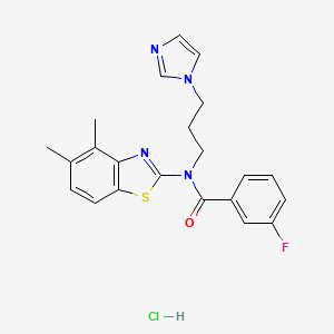N-(3-(1H-imidazol-1-yl)propyl)-N-(4,5-dimethylbenzo[d]thiazol-2-yl)-3-fluorobenzamide hydrochloride