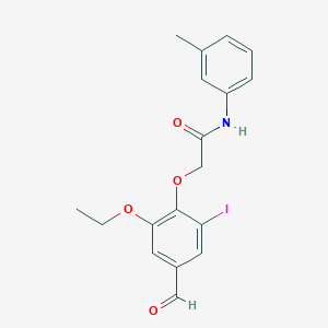 molecular formula C18H18INO4 B2765971 2-(2-乙氧基-4-甲酰基-6-碘苯氧基)-N-(3-甲基苯基)乙酰胺 CAS No. 552852-36-5