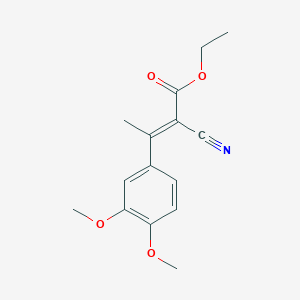 molecular formula C15H17NO4 B2765981 Ethyl 2-cyano-3-(3,4-dimethoxyphenyl)but-2-enoate CAS No. 15854-05-4