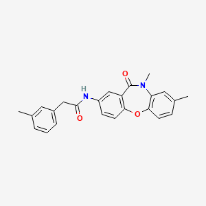 molecular formula C24H22N2O3 B2766008 N-(8,10-dimethyl-11-oxo-10,11-dihydrodibenzo[b,f][1,4]oxazepin-2-yl)-2-(m-tolyl)acetamide CAS No. 922135-74-8