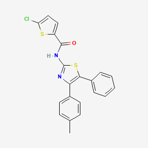 molecular formula C21H15ClN2OS2 B2766017 5-chloro-N-[4-(4-methylphenyl)-5-phenyl-1,3-thiazol-2-yl]thiophene-2-carboxamide CAS No. 378189-51-6