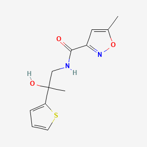 molecular formula C12H14N2O3S B2766023 N-(2-hydroxy-2-(thiophen-2-yl)propyl)-5-methylisoxazole-3-carboxamide CAS No. 1351614-49-7