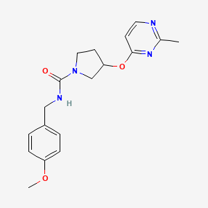 molecular formula C18H22N4O3 B2766059 N-[(4-methoxyphenyl)methyl]-3-[(2-methylpyrimidin-4-yl)oxy]pyrrolidine-1-carboxamide CAS No. 2034502-68-4