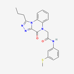 molecular formula C21H21N5O2S B2766073 N-(3-(methylthio)phenyl)-2-(4-oxo-1-propyl-[1,2,4]triazolo[4,3-a]quinoxalin-5(4H)-yl)acetamide CAS No. 1260914-84-8