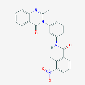 molecular formula C23H18N4O4 B2766086 2-methyl-N-[3-(2-methyl-4-oxo-3,4-dihydroquinazolin-3-yl)phenyl]-3-nitrobenzamide CAS No. 898420-29-6