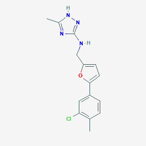 molecular formula C15H15ClN4O B276610 N-{[5-(3-chloro-4-methylphenyl)furan-2-yl]methyl}-3-methyl-1H-1,2,4-triazol-5-amine 