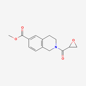 molecular formula C14H15NO4 B2766104 Methyl 2-(oxirane-2-carbonyl)-3,4-dihydro-1H-isoquinoline-6-carboxylate CAS No. 2411196-19-3