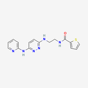molecular formula C16H16N6OS B2766116 N-(2-((6-(pyridin-2-ylamino)pyridazin-3-yl)amino)ethyl)thiophene-2-carboxamide CAS No. 1021038-70-9