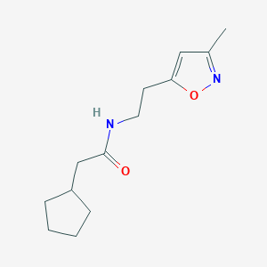 molecular formula C13H20N2O2 B2766129 2-CYCLOPENTYL-N-[2-(3-METHYL-1,2-OXAZOL-5-YL)ETHYL]ACETAMIDE CAS No. 1421509-41-2