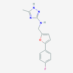 molecular formula C14H13FN4O B276615 N-{[5-(4-fluorophenyl)furan-2-yl]methyl}-5-methyl-4H-1,2,4-triazol-3-amine 