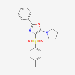 4-(4-Methylbenzenesulfonyl)-2-phenyl-5-(pyrrolidin-1-yl)-1,3-oxazole