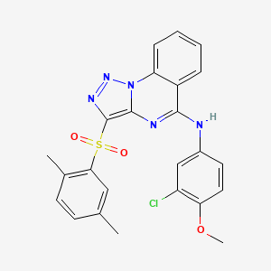 molecular formula C24H20ClN5O3S B2766171 N-(3-CHLORO-4-METHOXYPHENYL)-3-(2,5-DIMETHYLBENZENESULFONYL)-[1,2,3]TRIAZOLO[1,5-A]QUINAZOLIN-5-AMINE CAS No. 899761-31-0
