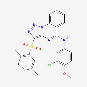 N-(3-chloro-4-methoxyphenyl)-3-((2,5-dimethylphenyl)sulfonyl)-[1,2,3]triazolo[1,5-a]quinazolin-5-amine