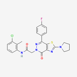 N-(3-chloro-2-methylphenyl)-2-(7-(4-fluorophenyl)-4-oxo-2-(pyrrolidin-1-yl)thiazolo[4,5-d]pyridazin-5(4H)-yl)acetamide