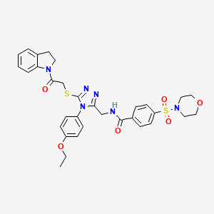 N-((4-(4-ethoxyphenyl)-5-((2-(indolin-1-yl)-2-oxoethyl)thio)-4H-1,2,4-triazol-3-yl)methyl)-4-(morpholinosulfonyl)benzamide