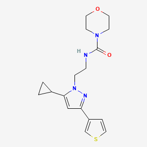 N-(2-(5-cyclopropyl-3-(thiophen-3-yl)-1H-pyrazol-1-yl)ethyl)morpholine-4-carboxamide