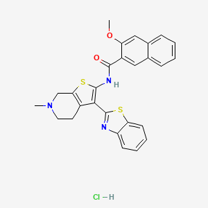 N-(3-(benzo[d]thiazol-2-yl)-6-methyl-4,5,6,7-tetrahydrothieno[2,3-c]pyridin-2-yl)-3-methoxy-2-naphthamide hydrochloride