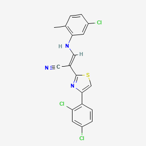 (2E)-3-[(5-chloro-2-methylphenyl)amino]-2-[4-(2,4-dichlorophenyl)-1,3-thiazol-2-yl]prop-2-enenitrile