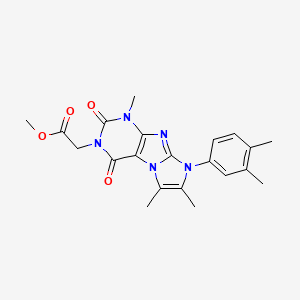 methyl 2-(8-(3,4-dimethylphenyl)-1,6,7-trimethyl-2,4-dioxo-1H-imidazo[2,1-f]purin-3(2H,4H,8H)-yl)acetate