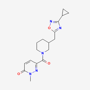 6-(3-((3-cyclopropyl-1,2,4-oxadiazol-5-yl)methyl)piperidine-1-carbonyl)-2-methylpyridazin-3(2H)-one