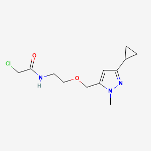 2-Chloro-N-[2-[(5-cyclopropyl-2-methylpyrazol-3-yl)methoxy]ethyl]acetamide