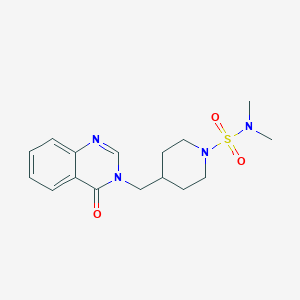 molecular formula C16H22N4O3S B2766213 N,N-dimethyl-4-[(4-oxo-3,4-dihydroquinazolin-3-yl)methyl]piperidine-1-sulfonamide CAS No. 2380079-85-4