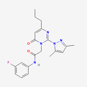 2-(2-(3,5-dimethyl-1H-pyrazol-1-yl)-6-oxo-4-propylpyrimidin-1(6H)-yl)-N-(3-fluorophenyl)acetamide