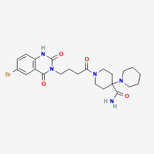 1-[4-(6-bromo-2,4-dioxo-1H-quinazolin-3-yl)butanoyl]-4-piperidin-1-ylpiperidine-4-carboxamide