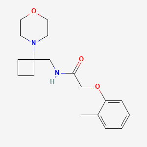 molecular formula C18H26N2O3 B2766255 2-(2-Methylphenoxy)-N-[(1-morpholin-4-ylcyclobutyl)methyl]acetamide CAS No. 2380143-41-7