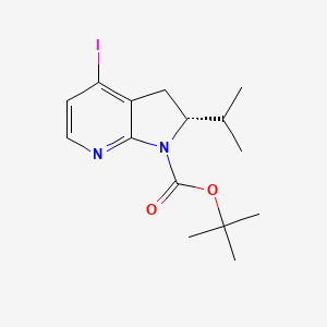 molecular formula C15H21IN2O2 B2766256 tert-Butyl (2R)-4-iodo-2-isopropyl-2,3-dihydropyrrolo[2,3-b]pyridine-1-carboxylate CAS No. 2366996-94-1