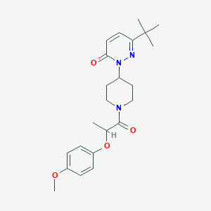 molecular formula C23H31N3O4 B2766258 6-Tert-butyl-2-[1-[2-(4-methoxyphenoxy)propanoyl]piperidin-4-yl]pyridazin-3-one CAS No. 2310099-21-7