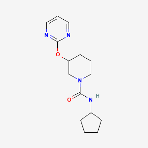 molecular formula C15H22N4O2 B2766273 N-cyclopentyl-3-(pyrimidin-2-yloxy)piperidine-1-carboxamide CAS No. 2034272-90-5